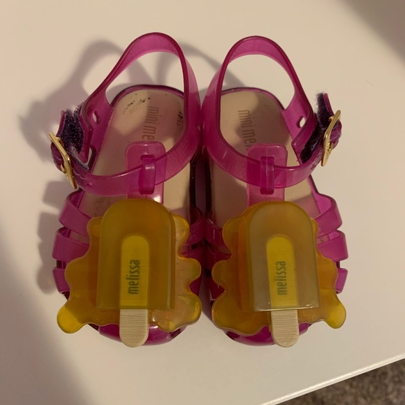 Mini Melissa pink and yellow popsicle sandals! EUC - Picture 2 of 3
